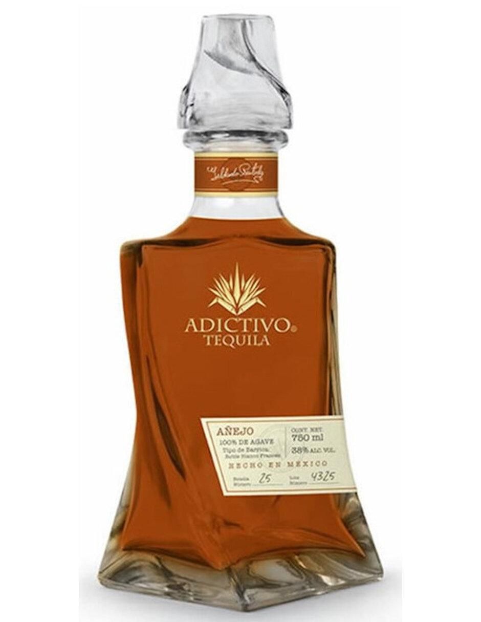 Caja de tequila Adictivo tipo Añejo 4 piezas 750 ml c/u