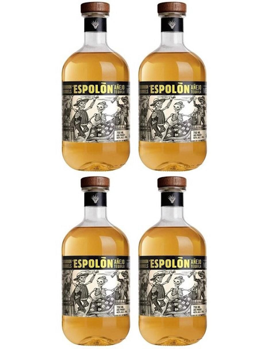 Caja de tequila Espolón tipo Añejo 4 piezas 750 ml c/u