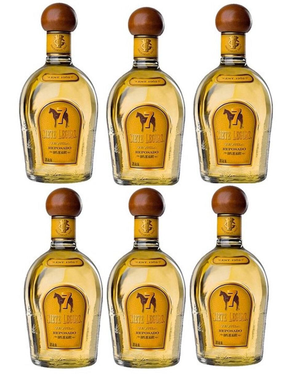 Caja de tequila 7 Leguas tipo Reposado 6 piezas 375 ml c/u