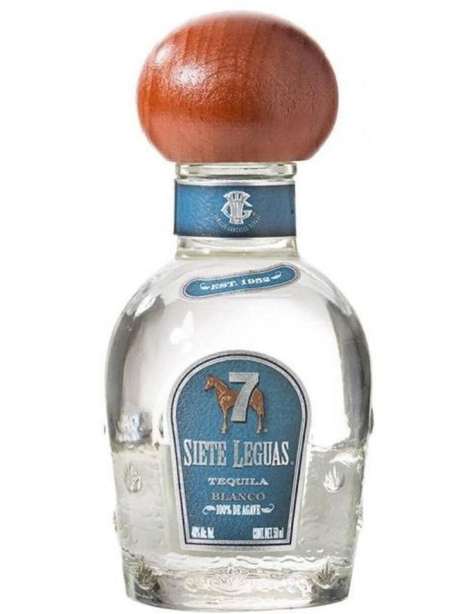 Caja de tequila 7 Leguas tipo Blanco 6 piezas 50 ml c/u