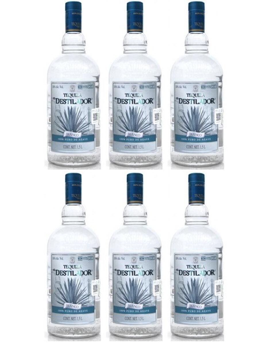Caja de tequila El Destilador tipo Blanco 6 piezas 1 L c/u