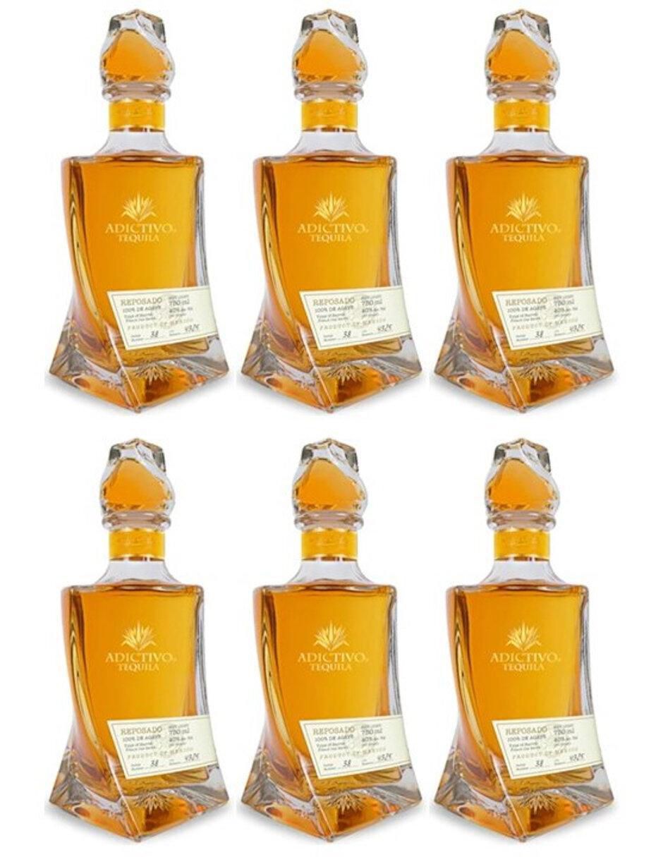 Caja de tequila Adictivo tipo Reposado 6 piezas 750 ml c/u