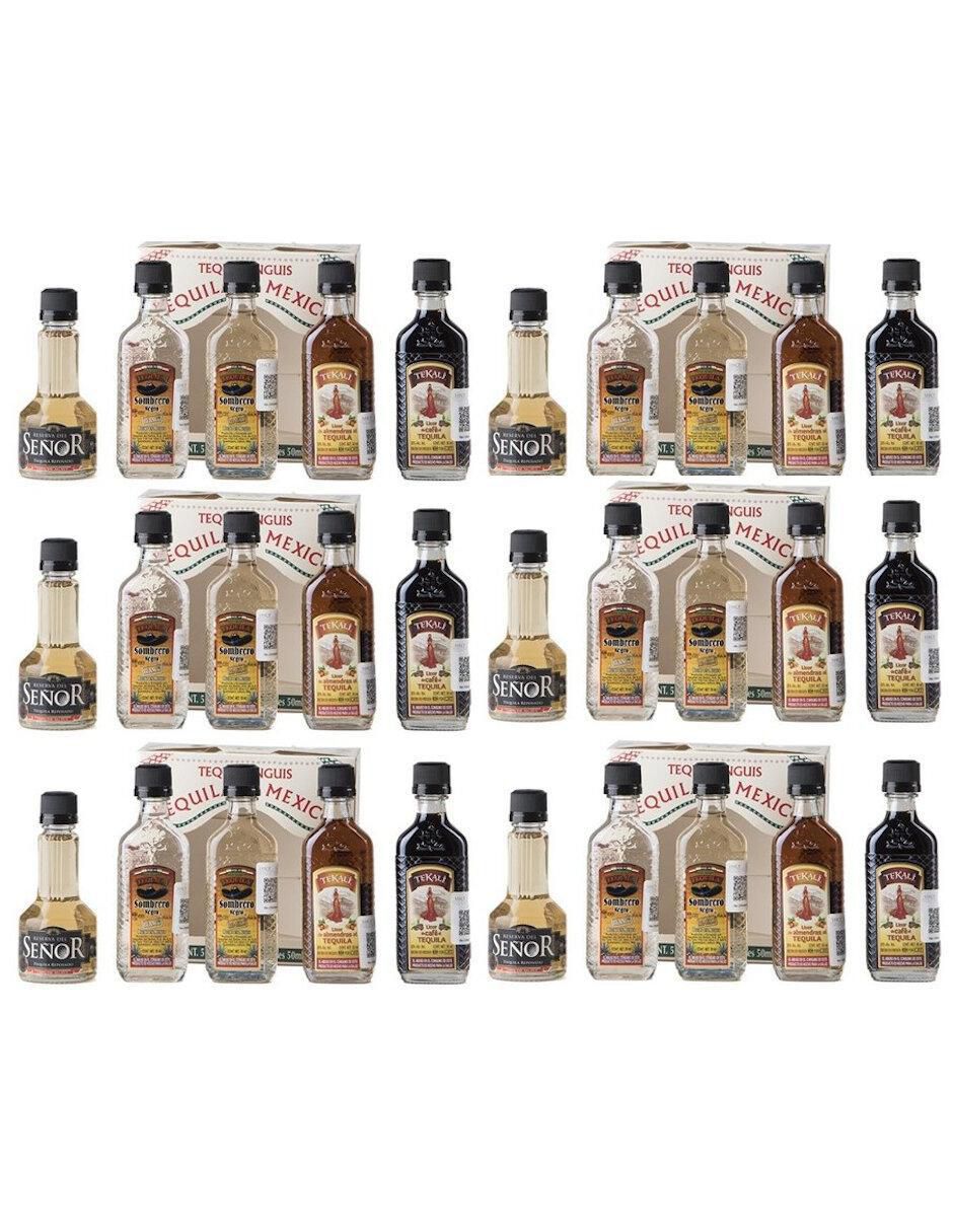 Caja de tequila tipo Reposado 6 piezas 50 ml c/u