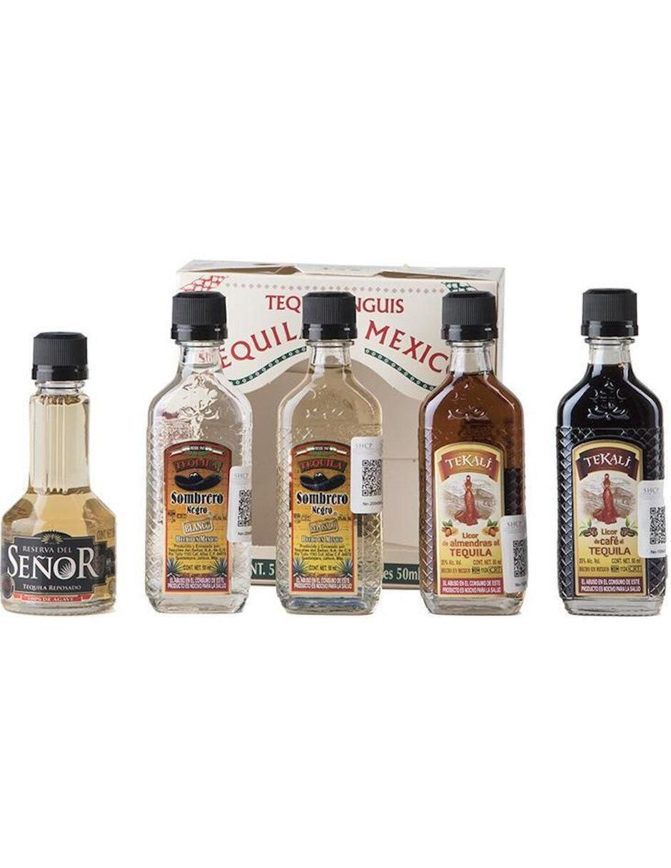 Caja de tequila Es Mexico tipo Reposado 6 piezas 50 ml c/u