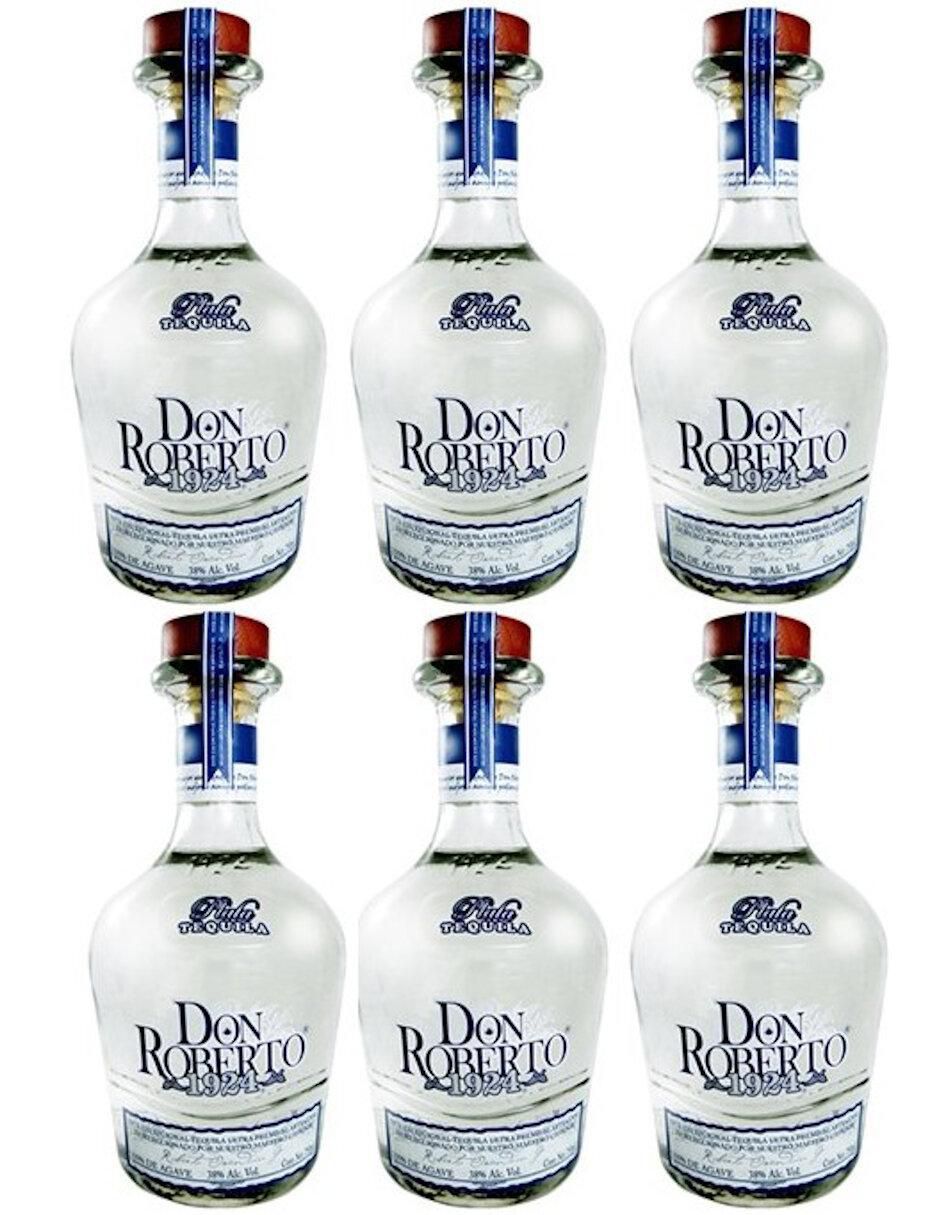 Caja de tequila Don Roberto Ultra premium tipo Plata 6 piezas 750 ml c/u