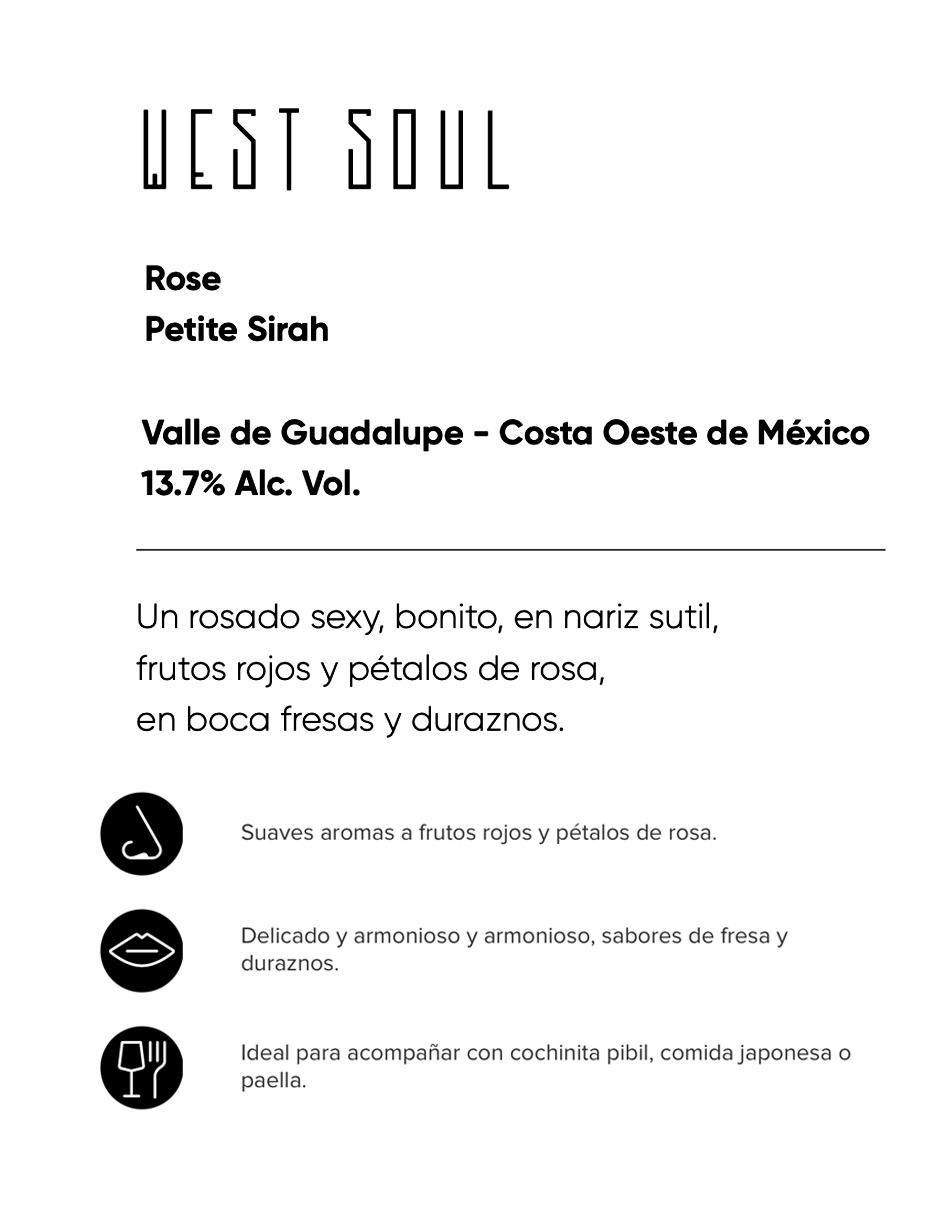 Vino rosado varietal semi seco West Soul 750 ml