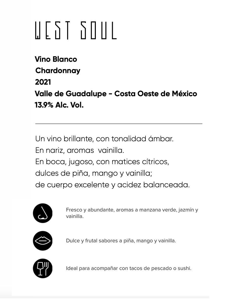 Set vino blanco West Soul chardonnay