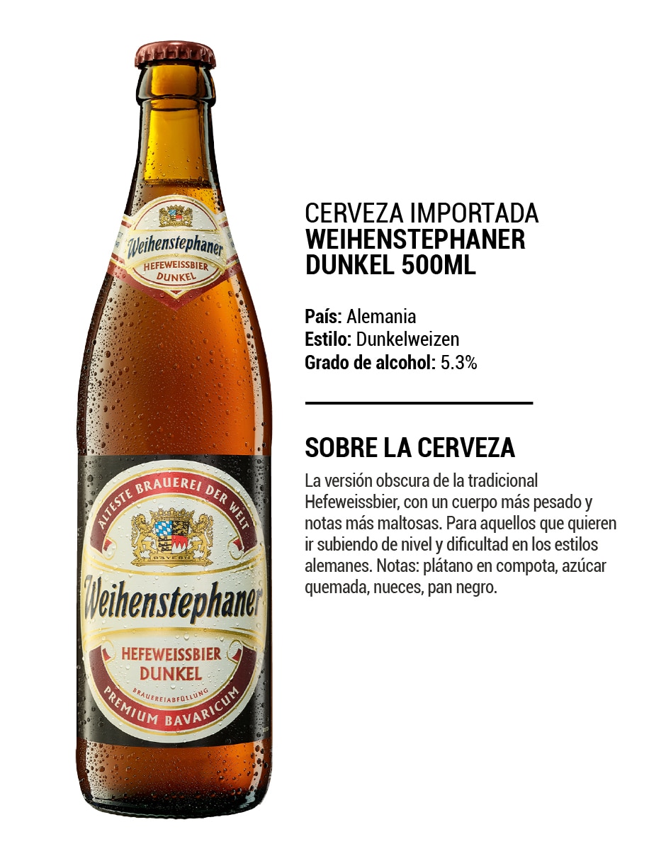 Cerveza obscura Weihenstephaner tostado