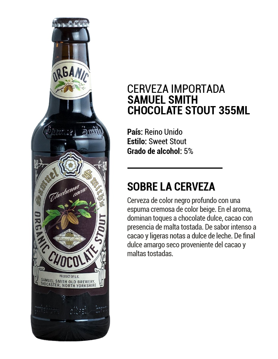 Cerveza obscura Samuel Smith chocolate 355 ml
