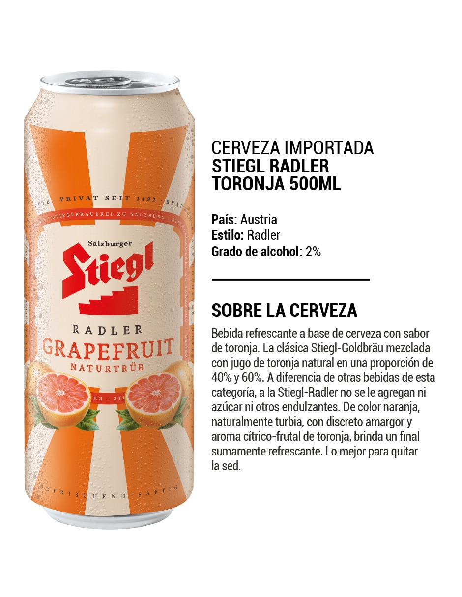 Cerveza clara light frutal 500 ml 3
