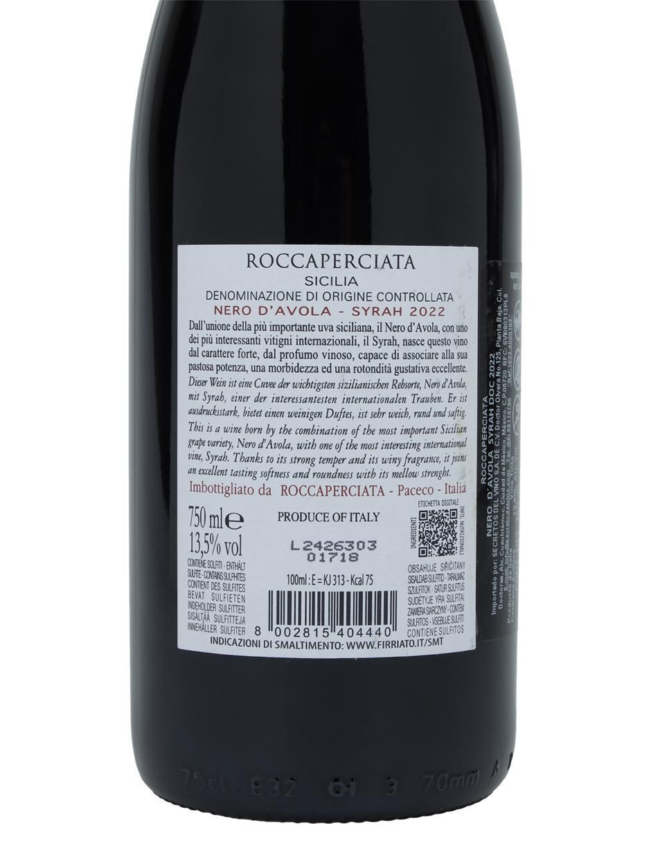 Vino tinto Roccaperciata syrah 750 ml 2