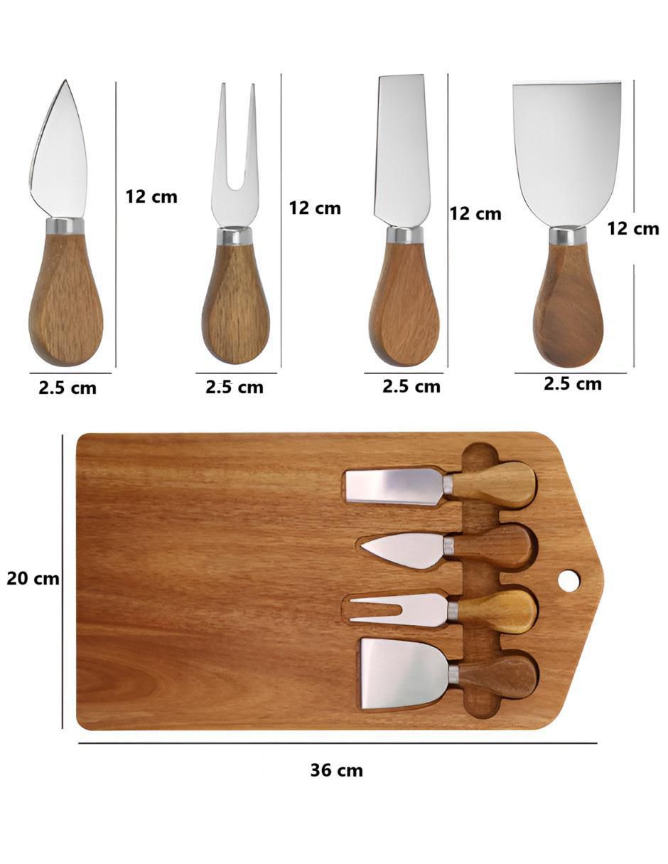 Set tabla para queso de madera 6