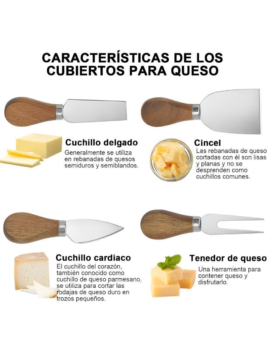 Set tabla para queso de madera