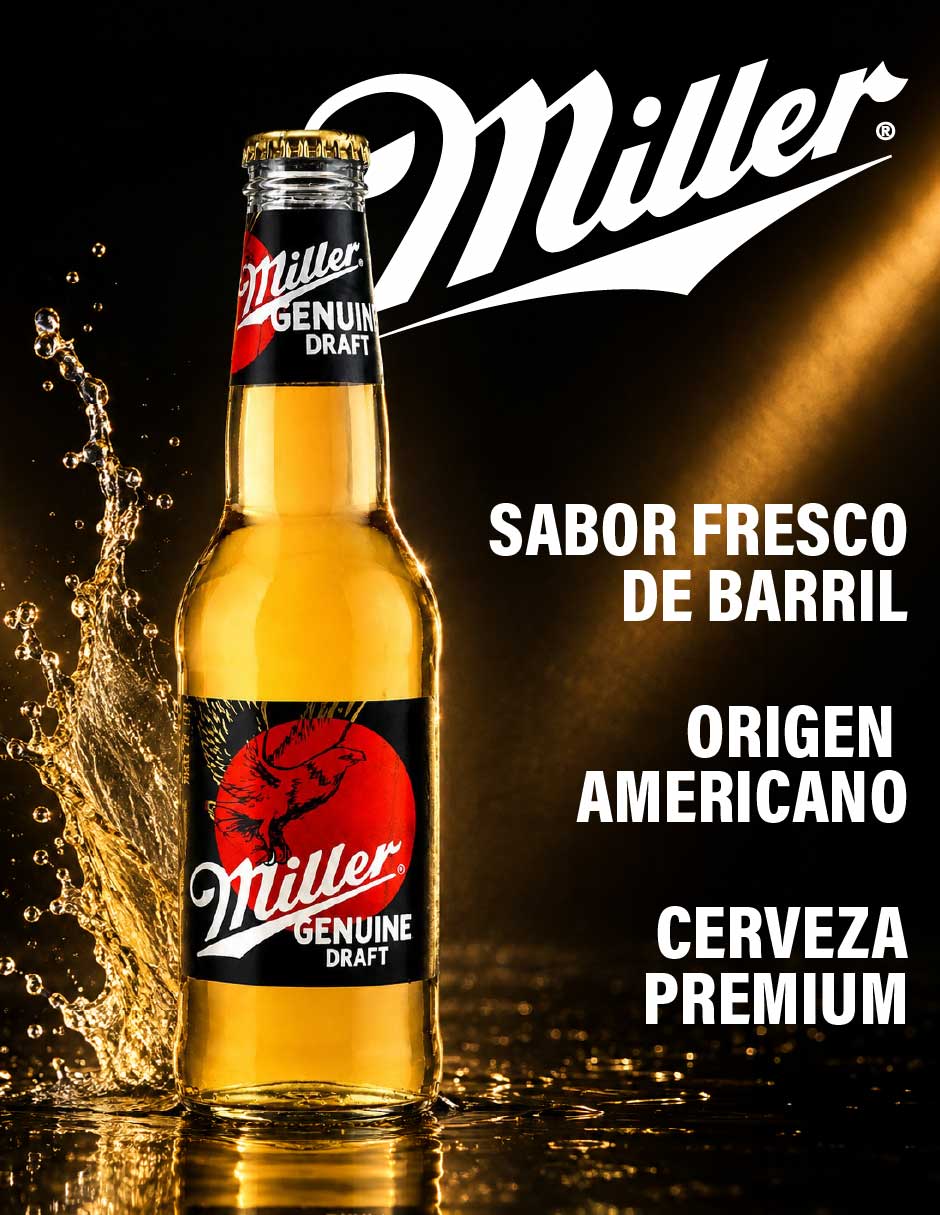 Cerveza clara genuine draft lager amargo 24 pack 355 ml 5