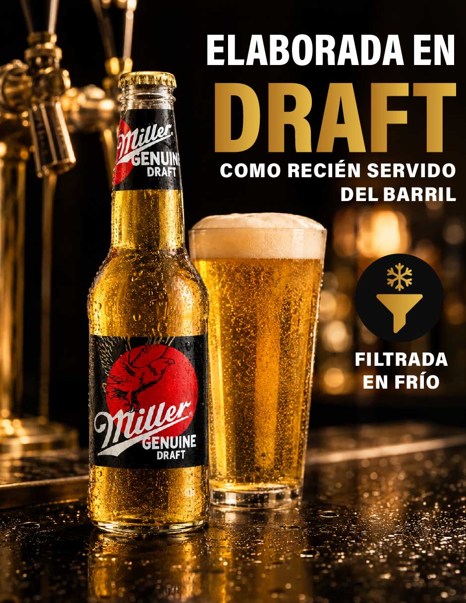 Cerveza clara genuine draft lager amargo 24 pack 355 ml 7