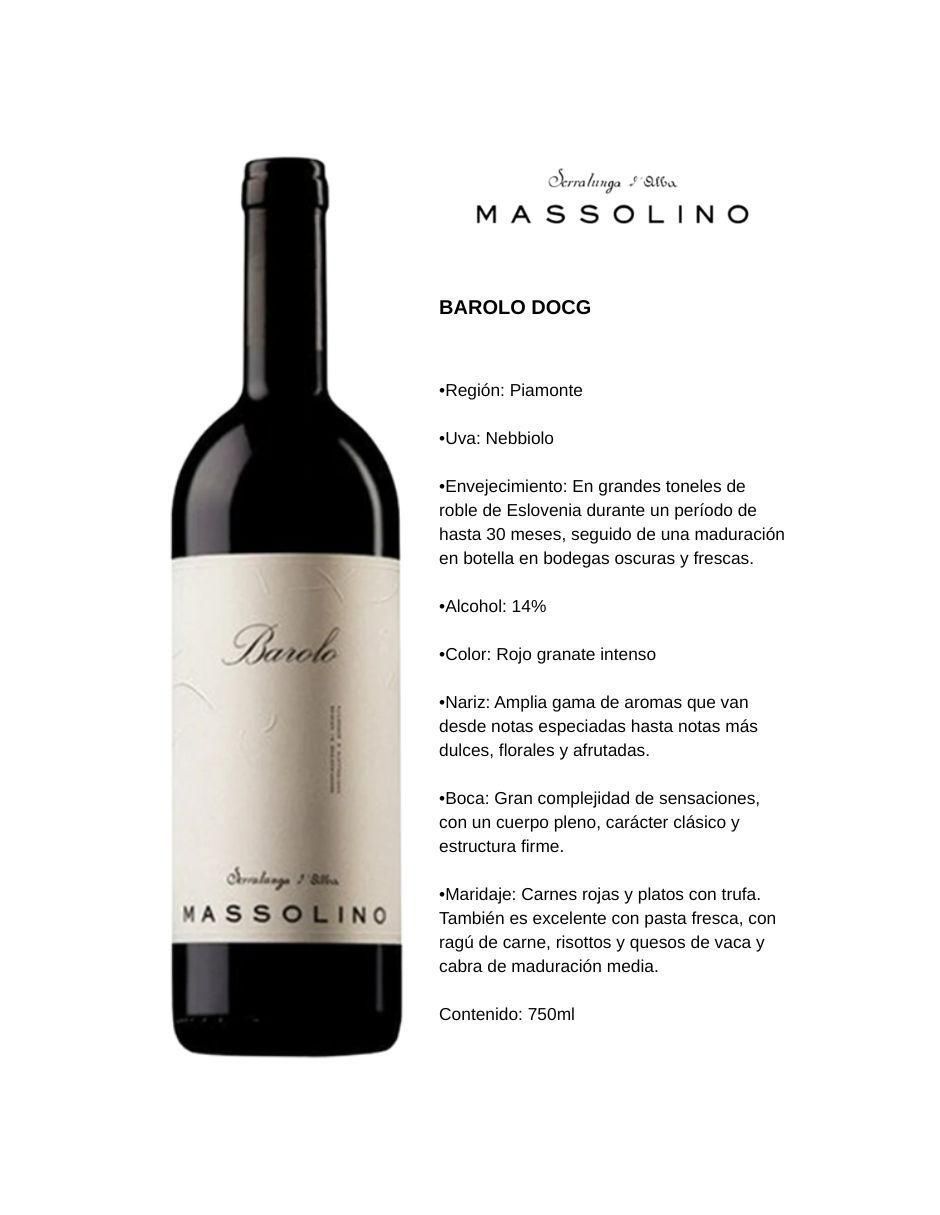 Vino tinto nebbiolo 750 ml