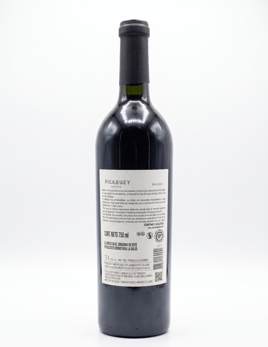 Vino tinto tinto picabuey malbec 750 ml 2