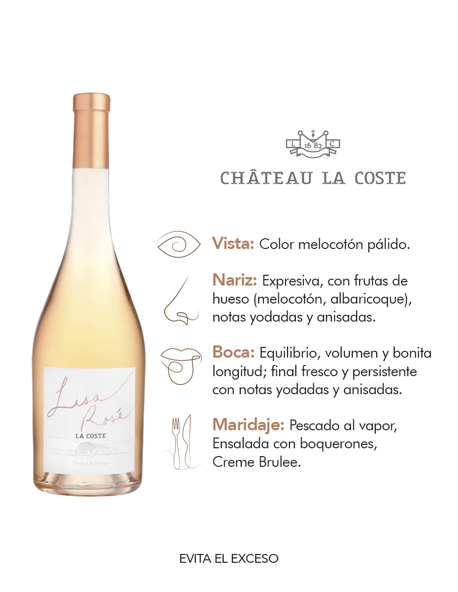 Vino rosado ensamble seco Lisa Rosé 750 ml