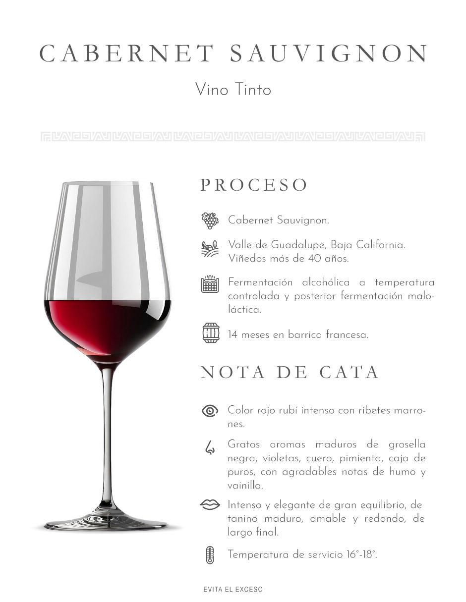 Set vino tinto La cetto reserva privada cabernet sauvignon 750 ml