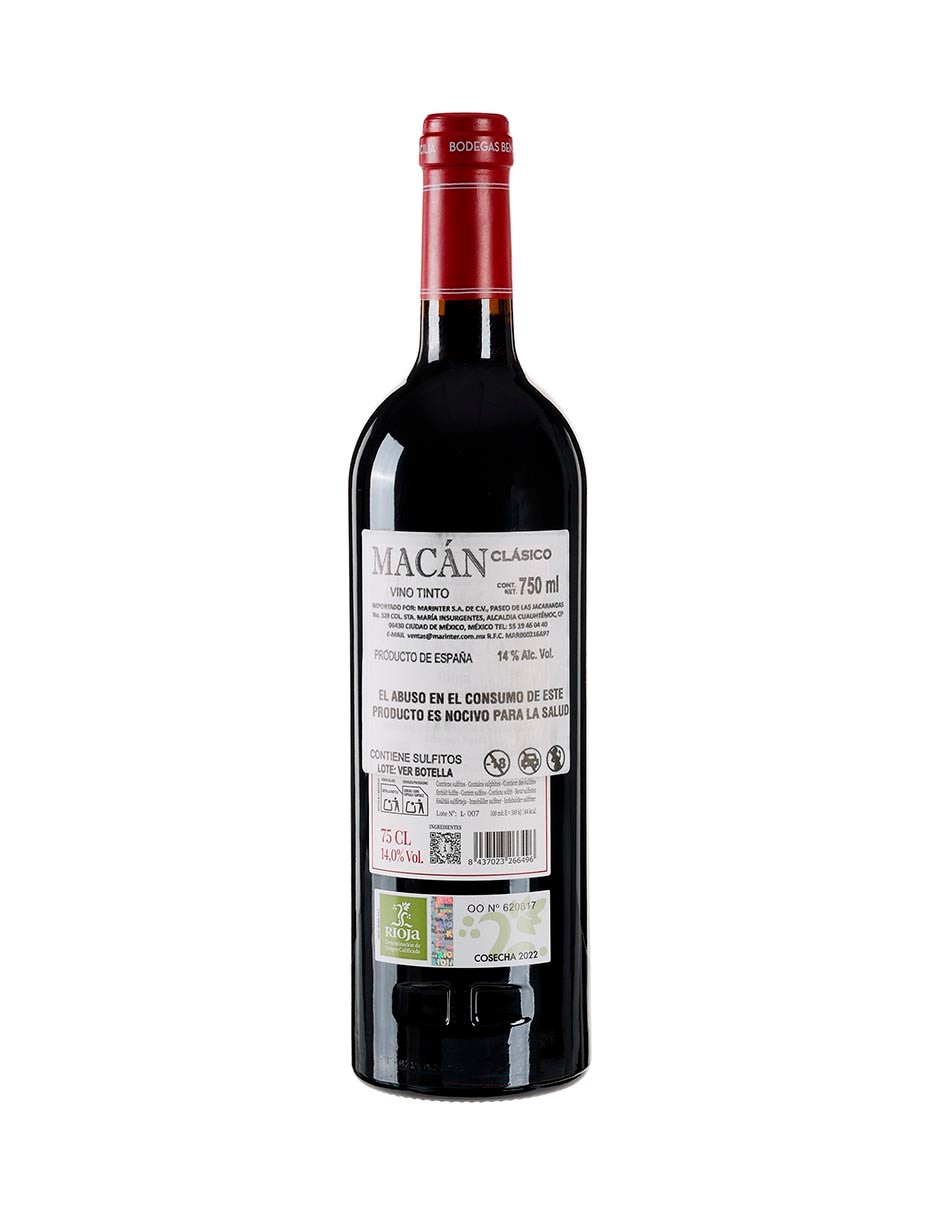 Vino tinto tempranillo España 750 ml