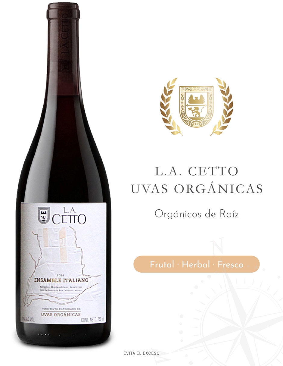 Set de vino tinto Sangiovese Uvas Orgánicas México